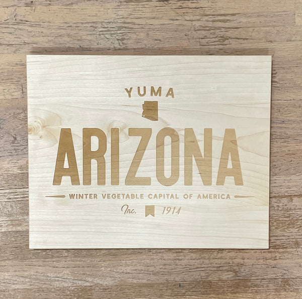 Gladfolk® Modern Typographic Design Charcuterie Board - Yuma Arizona