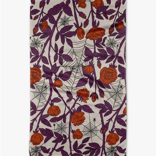 Geometry House® Kitchen Dish Tea Towel - Webs And Roses