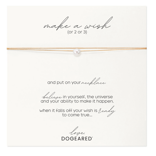 Dogeared® Dipped Gold Make a Wish Pearl Silk Thread Necklace