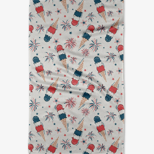 Geometry House® Kitchen Dish Tea Towel -Ice Cream Celebration