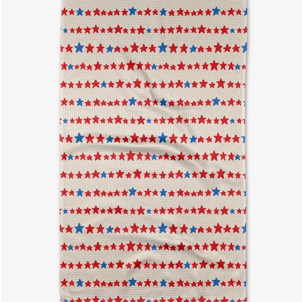 Geometry House® Kitchen Dish Tea Towel -Starry Stripes