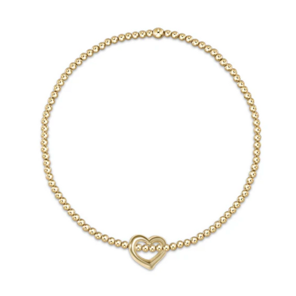 enewton® Classic Gold 2mm Bead Bracelet - Love Small Heart Gold Charm