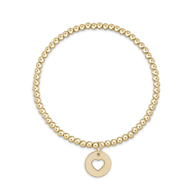 enewton® Classic Gold 3mm Bead Bracelet - Love Gold Disc