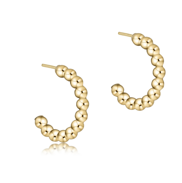 enewton® Beaded Classic 1" Post Hoop 3mm Gold