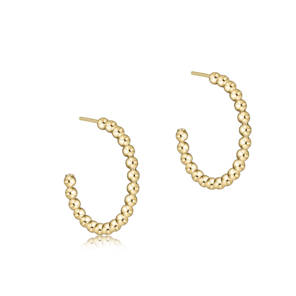 enewton® Beaded Classic 1" Post Hoop 2mm Gold