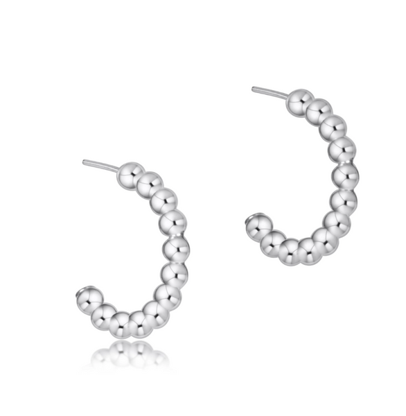 enewton® Beaded Classic 1" Post Hoop 3mm Sterling Silver