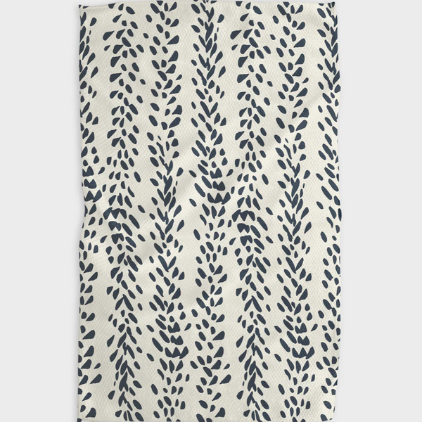 Geometry House® Kitchen Dish Tea Towel - Reeds Printed - Midnight