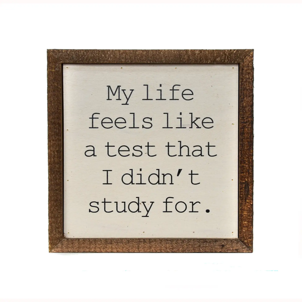 Driftless Studios® Inset Wooden Box Sign - My Life Feels Like a Test