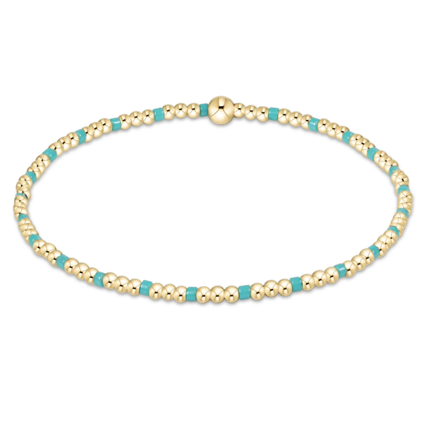 enewton® Hope Sincerity 2mm Gold Bead Bracelet - Turquoise