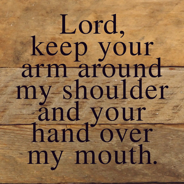 Second Nature® Distressed Wooden Box Sign - Lord, Keep Your Arm Around My Shoulder