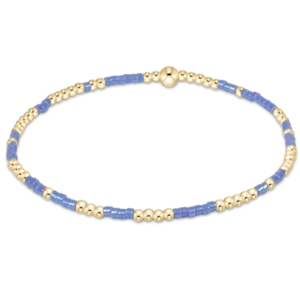 enewton® Hope Unwritten- 2mm Gold Bead Bracelet - Bright Blue