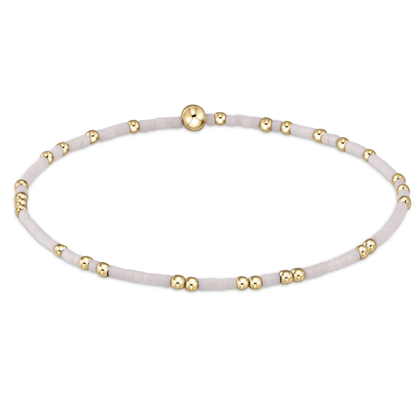 enewton® Hope Unwritten- 2mm Gold Bead Bracelet - White