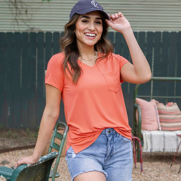 Grace & Lace® True Fit Perfect Pocket Tee - Apricot