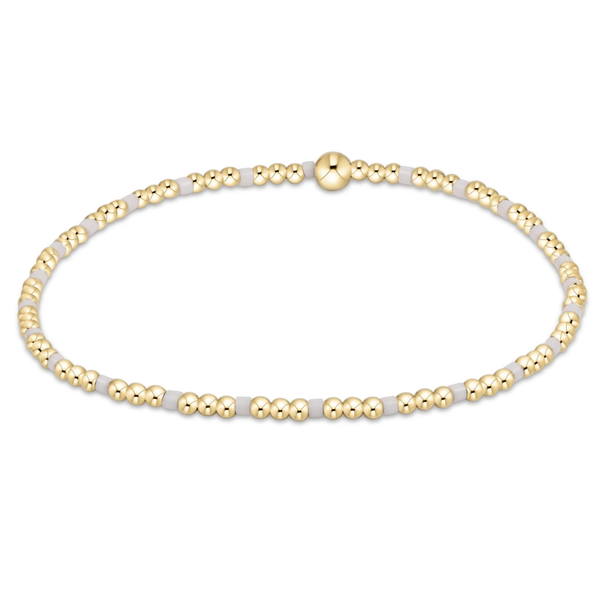 enewton® Hope Sincerity 2mm Gold Bead Bracelet - White
