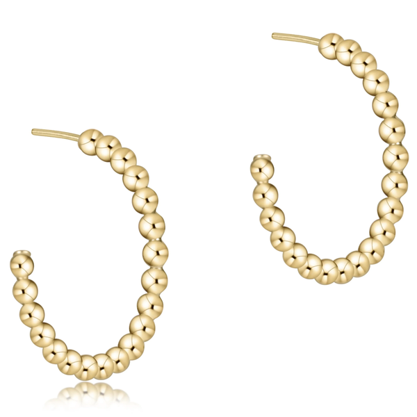 enewton® Beaded Classic 1.25" Post Hoop 4mm Gold