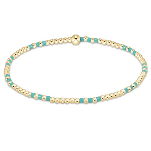 enewton® Hope Joy 2mm Gold Bead Bracelet - Turquoise