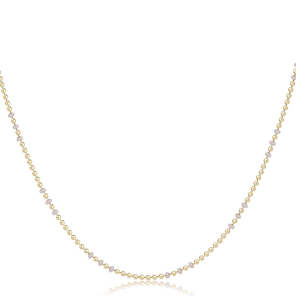 enewton® Hope Joy- 15" 2mm Gold Bead Necklace - Off White