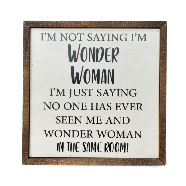 Driftless Studios® Inset Wooden Box Sign - Wonder Woman