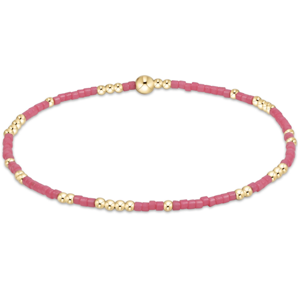 enewton® Hope Unwritten- 2mm Gold Bead Bracelet - Bright Pink