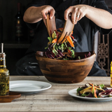 Acacia Wood Mescolare Salad Bowl with Serving Tools