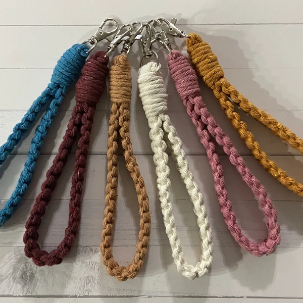Chickadee Creations® Boho Macrame Key Chain Wristlet
