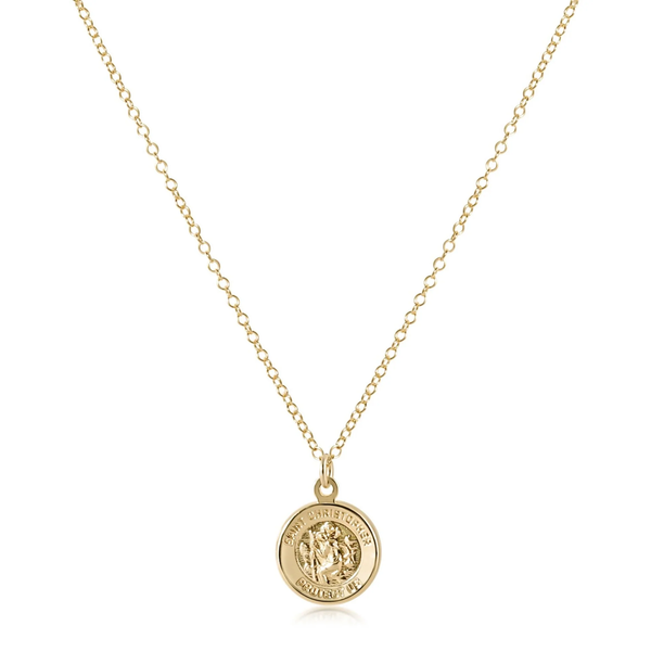 enewton® 16" Gold Necklace Protection Gold Disc