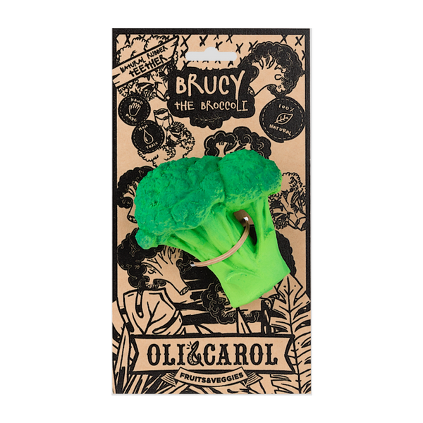 Oli & Carol® Teething and Bath Toy-  Brucy the Broccoli