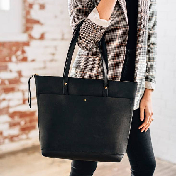 Liz Riden® Genuine Leather Classic Zip Tote