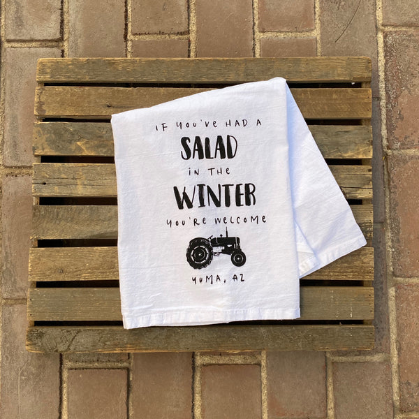 Yuma Roots™ Dish Towel “Salad in Winter, You’re Welcome, Yuma, AZ”