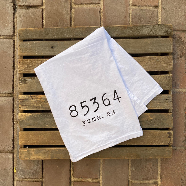 Yuma Roots™ Zip Code Dish Towel "Yuma, AZ 85364”