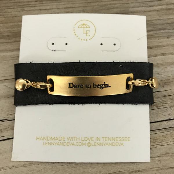 Lenny & Eva® Refined Small Sentiment with Leather Band