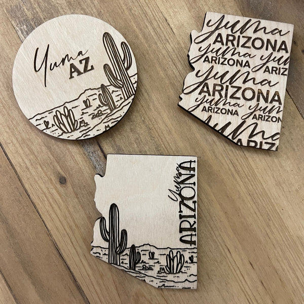 The Adorned Fox® Wooden Magnet - Yuma, AZ
