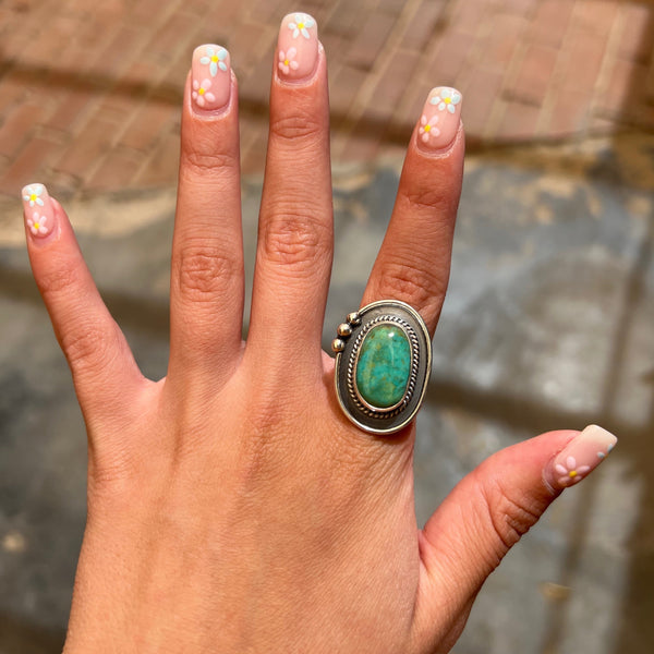 Raegan® Cactus Blossom with Shadow American Turquoise Sterling Silver Ring