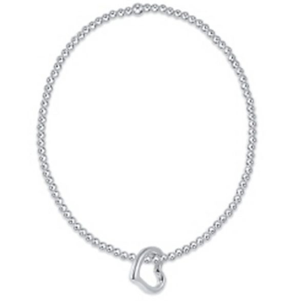 enewton® Classic Sterling 2.5mm Bead Bracelet - Love Heart Charm
