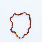 Canyon Leaf™ Baltic Amber + Mookaite Jasper Teething Necklace