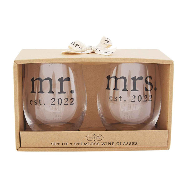 Mud Pie® Mr & Mrs 2022 Wine Set