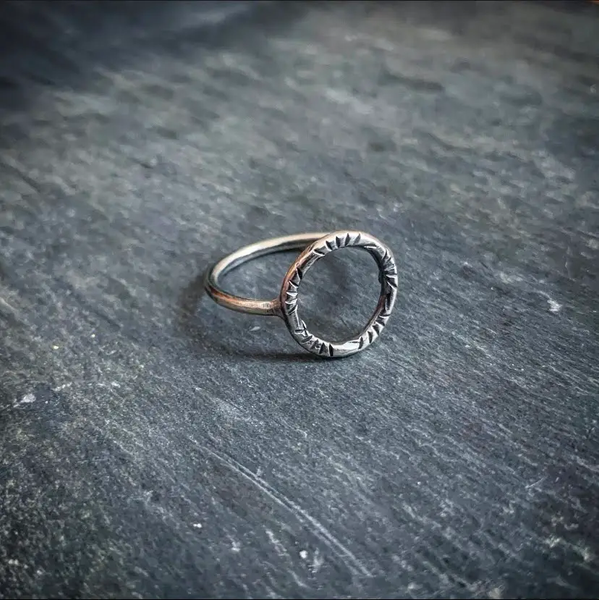 RH Metalsmith® Sterling Silver Hand Stamped Circle Ring