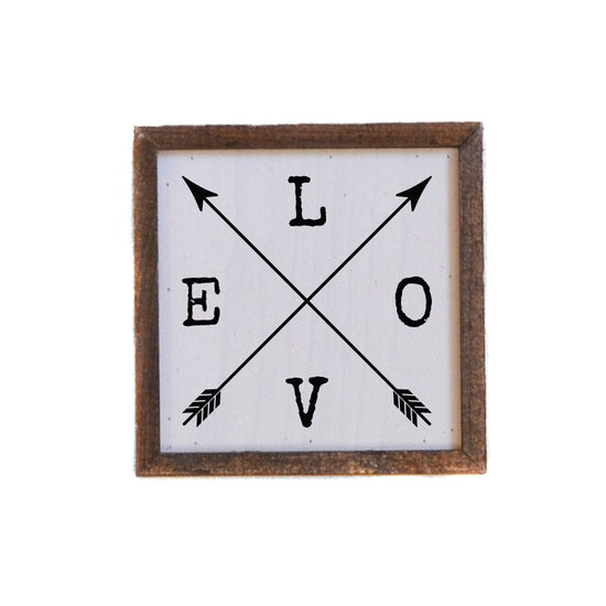 Driftless Studios® Inset Wooden Box Sign - L O V E