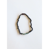 Canyon Leaf™ Black Baltic Amber + Turquoise Jasper Teething Necklace
