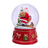 Kurt Adler® Wind-Up Musical Santa With Chimney & Tree Water Globe