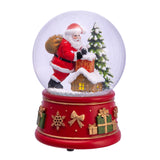 Kurt Adler® Wind-Up Musical Santa With Chimney & Tree Water Globe