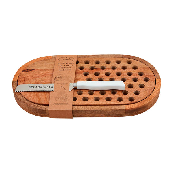 Mud Pie® Bread Board with Crumb Catcher & Knife Set