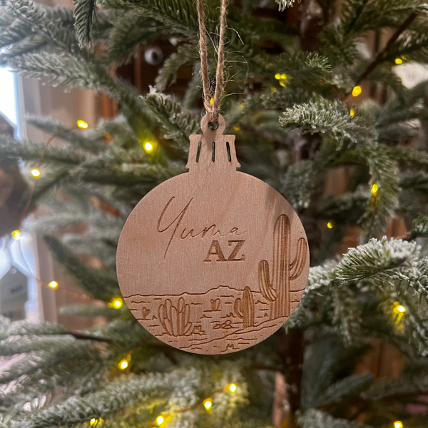 Adorned Fox® 3" Wooden Ornament - Yuma, AZ