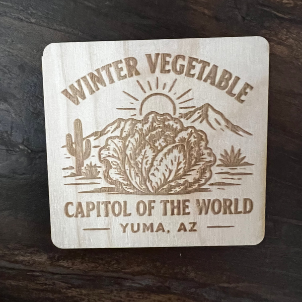The Adorned Fox® Wooden Magnet - Winter Vegetable Capitol of the World