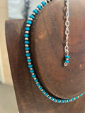 Ella E Designs® Sterling Silver Navajo Pearl and Turquoise Bead Necklace - 4mm - 14-17.5"
