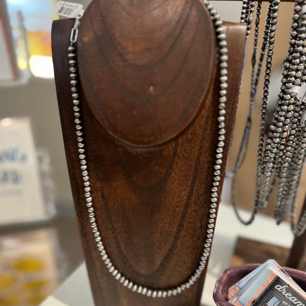 Buckle Boss® Sterling Silver Navajo Pearl Necklace - 5mm- 24"