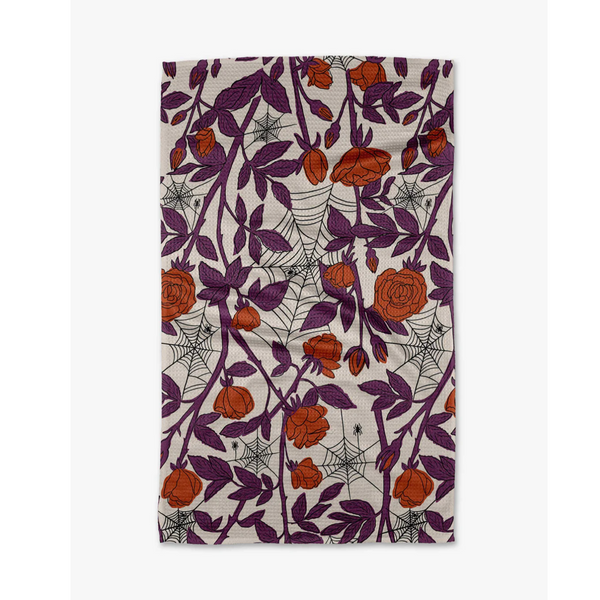 Geometry House® Kitchen Dish Tea Towel - Webs And Roses