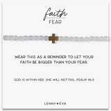 Lenny & Eva® Faith over Fear Stretch Bracelet- Gold