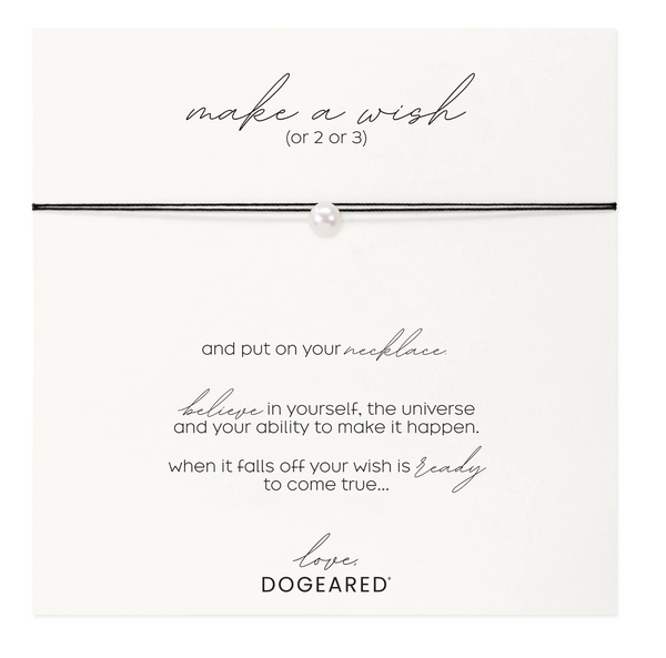 Dogeared® Sterling Silver Make a Wish Pearl Silk Thread Necklace