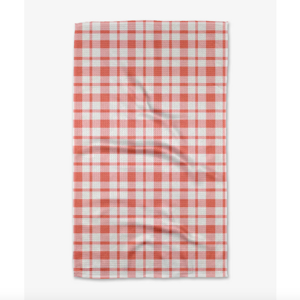 Geometry House® Kitchen Dish Tea Towel - Pretty in Pink Plaid